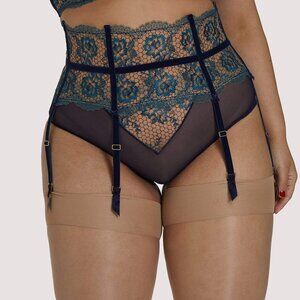 Dita Von Teese Evelina Curve Suspender Garter Belt Peacock Blue NWT Size US 20